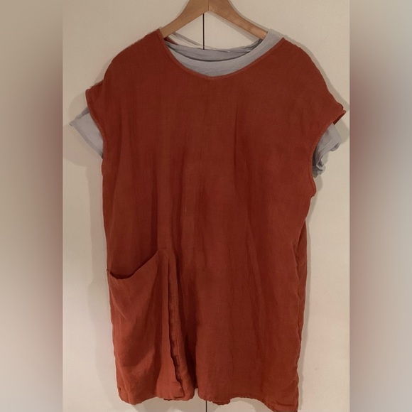 Cosmo'swomen's rust coloured cotton top/tunic Xl - Picture 6 of 12
